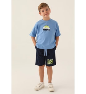 Roly Poly 3348 Wave Sensation İndigo Erkek Çocuk Bermuda Takım