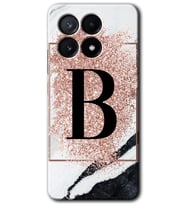 Poco x6 Pro Kılıf HD Desen Baskılı Kılıf - Pembe Mermer Desenli B Harfi