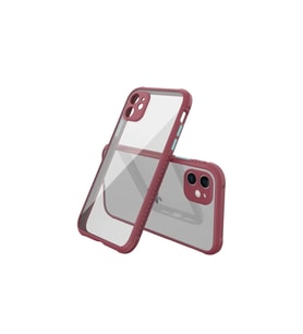 Newface Apple iPhone 12 Mini Kılıf Miami Şeffaf Silikon - Fuşya