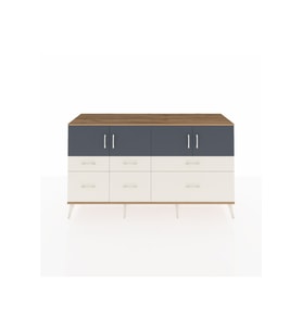 Hyperion Konsol 4 Raflı 6 Çekmeceli 4 Kapaklı 176x44x99 Çam-Antrasit/Aytaşı