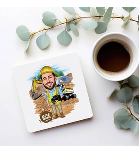 Kişiye Özel Şantiye Şefi Karikatürlü Bardak Altlığı