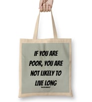 Nelson Mandela Quotes Art Gift - Vintage Retro Style Bez Çanta Uzun Saplı