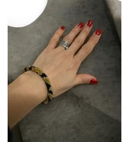 Chibeads Altın Siyah Spiral Boncuk Bileklik