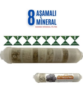 Sulook Mineral 8 Li Combo Filtre Su Arıtma Filtresi Alkalin + Detox (Renksiz)