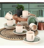 Keramika Maya Nordıc Kahve Fincan Takımı 12 Parça 6 Kişilik - 20789-98