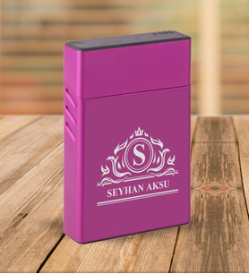 BK Gift Kişiye Özel Mor Slim Boy Metal Sigara Kutusu-12