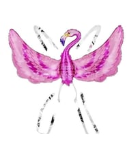 Kanatlı Pembe Flamingo Folyo Balon 1 Adet