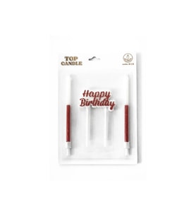Simli Happy Birthday Mum Seti 3lü Kırmızı