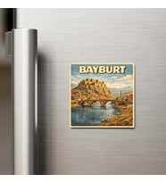 Bayburt Şehri - Pop-Art Travel - 9x9 cm Buzdolap Magneti