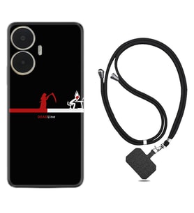Realme C55 Kılıf Silikon Boyun Askılı İpli Desenli Silikon Dead Line 1662