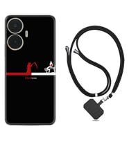 Realme C55 Kılıf Silikon Boyun Askılı İpli Desenli Silikon Dead Line 1662