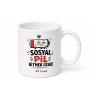 Sosyal Pili Bitmek Üzere Yazılı Komik Kupa Bardak Esprili Hediye