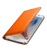 Galaxy S6 ile Uyumlu Flip Wallet (Deri Görünümlü) Turuncu EF-WG920POEGWW
