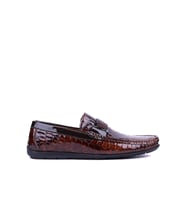 Fosco - Hakiki Deri Taba Croco Erkek Loafer - 2094