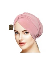 Pratik Sosyete Bone, ,süslü ,hazır Pratik ,geçmeli Tarz Pembe Hijab Sandy Kumaş