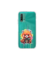 Redmi 9T ile Uyumlu Splash Tilki Tasarımlı Şeffaf Silikon Kılıf