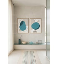 Soyut Modern Geometrik 2'li Ahşap Çerçeveli Tablo Seti