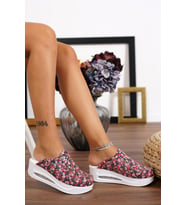 Blum Sabo Terlik Pembe Çiçek Temalı Air MaxOrtopedik Sabo Terlik