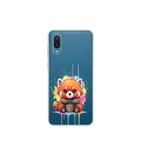 Samsung Galaxy A02 ile Uyumlu Splash Tilki Tasarımlı Şeffaf Silikon Kılıf