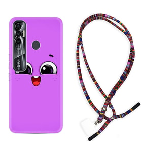 Tecno Spark 6 6 Go 8C 8 Pro 7 7 Pro Kılıf Boyun Asklı Rasta Silikon Purple Sweety 1717