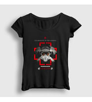 Presmono Kadın Siyah Benzin Rammstein T-Shirt 105100tt