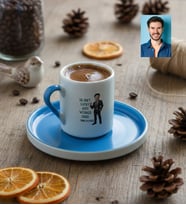 Kişiye Özel Karikatürlü Just Worked Hard Türk Kahvesi Fincanı Doğum Günü Hediyesi
