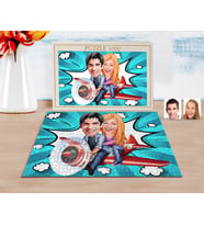 BK Gift Kişiye Özel Sevgililer Karikatürlü 1000 Parça Profesyonel Puzzle-11