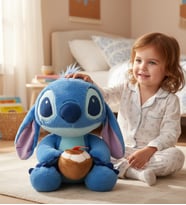Hindistan Cevizi Tutan Sevimli Stitch Peluş Oyuncak - 50 cm