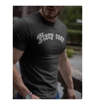 Erkek Bisiklet Yaka Baskılı Oversize T-Shirt - Siyah