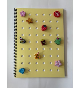 Adalinhome Charm Kapaklı A4 Spiralli Çizgili Fun Defter  (80 Yaprak) (Sarı)