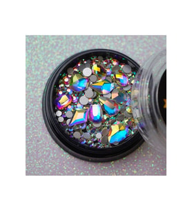 EDA LUXURY BEAUTY Renkli Lüks Kristal Taş Gem Karışık Yuvarlak Parlak Dekor Art Nail Art Dekorasyon Tasarım Süsü E018