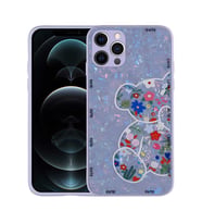 Apple iPhone 12 Pro Max Kılıf Desenli Sert Silikon Zore Mumila Kılıf Lilac Bear