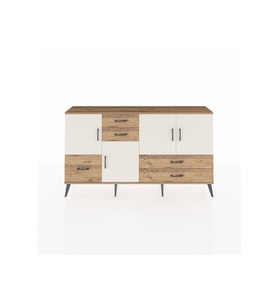 Arges Konsol 4 Raflı 5 Çekmeceli 4 Kapaklı 176x30x99 Çam-Aytaşı/Çam