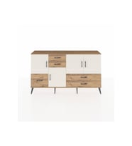 Arges Konsol 4 Raflı 5 Çekmeceli 4 Kapaklı 176x30x99 Çam-Aytaşı/Çam