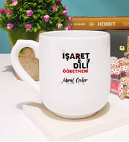İşaret Dili Öğretmeni Kupa Bardak Oval