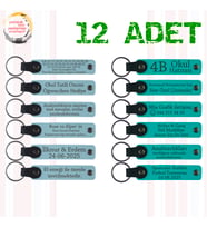 G Mavi & K Turkuaz, Kına Gecesi Misafirlerine Özel Armağan, 12’li Set, Kişiye Özgü Yazılı Hatıra