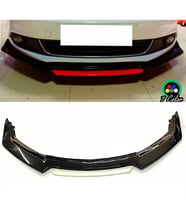 Vw Jetta MK5 Beyaz Renkli Şeritli Dilli Ön Lip 4 Prç Parlak Siyah ABS 2005 -2010