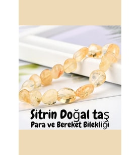 Nelleovana Sitrin Doğal Taş Bileklik ( Para Mıknatısı , Bolluk , Bereket) Aa Kalite