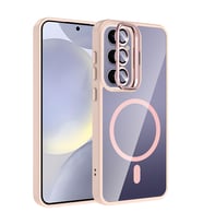 Samsung Galaxy S24 Plus Uyumlu Kılıf Standlı ve Kamera Lens Hediyeli M-Safe Şarj Özellikli Zore Etro Kapak
