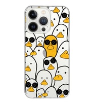 Apple iPhone 13 ProMax Uyumlu Kapak Duck Tasarımlı Şeffaf Silikon Kılıf
