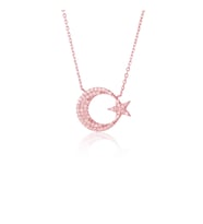 Pigado 925 Ayar Gümüş Ayyıldız Figürlü Kadın Kolye (Rose)