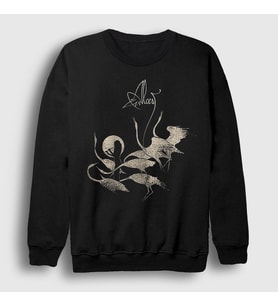 Presmono Unisex Siyah Egrets Metal Alcest Sweatshirt 521408tt