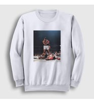 Presmono Unisex Beyaz Knockout Muhammed Ali Sweatshirt 230501tt