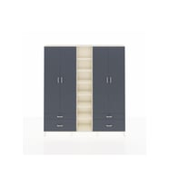 Arges Gardrop 12 Raflı 4 Çekmeceli 2 Askılı 220x30x243 Aytaşı-Antrasit