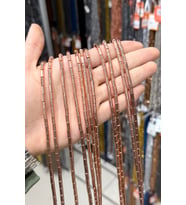 Hematit Taşı Silindir Kesim Parlak Roz 4x8mm Doğal Taş Dizi