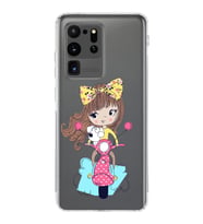Samsung Galaxy S20 Ultra Uyumlu Kamera Korumalı Kapak Vespagirl Tasarımlı  Şeffaf Kılıf