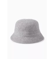 Lüks Alpaka Yün Kova Şapka - Gri Kışlık Boho Bucket Hat