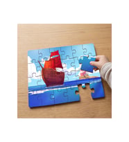 Denizde Yelkenli Gemi Tasarımlı 24 Parça Ahşap Çocuk Puzzle MPK1015