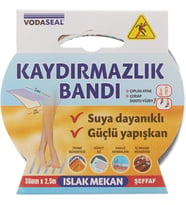 VodaSeal İç Mekan Kaydırmazlık Bandı Şeffaf - 36 mm x 2.5 mt.