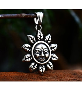 Paslanmaz Çelik İnka Maya Totem Güneş Kolye / Maya Kolye